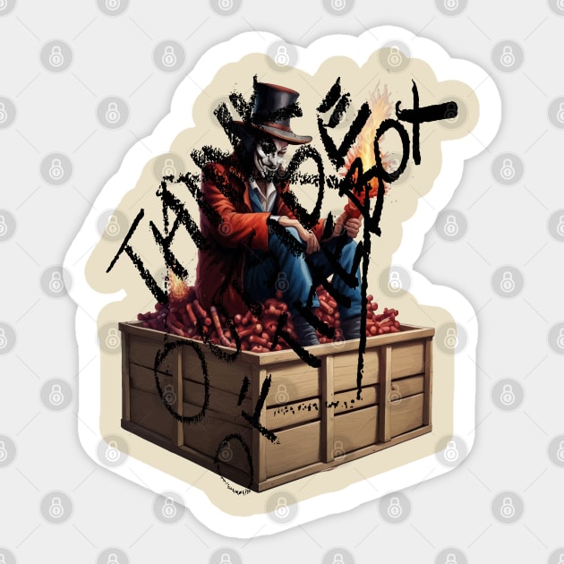 Think Outside Of The Box Guy Fawkes Humor Sticker by taiche